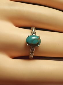 Sierra Nevada Turquoise & Zircon Ring (Bargain)