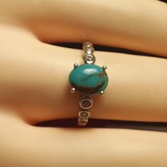 Sierra Nevada Turquoise & Zircon Ring (Bargain)