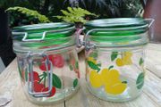 Italian Glass, storage jars, vintage glass jar