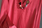 M&amp;S coral blouse with gold cuff button Sz 16 (Fit 12-14UK)