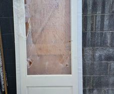 White primed door ,missing glass panel