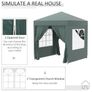 2x2m Popup Gazebo Marquee Party Tent Pavilion Green with 4 Sides Image 5
