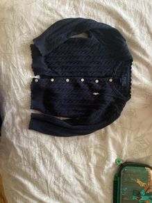 Navy Ralph Lauren scallop edge cardigan