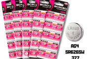 LR626 AG4 SR626SW 377 Alkaline Button Cell Batteries 10 Pack