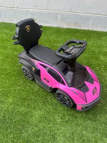 Lamborghini Car 2-in-1 Push-Along Ride On Pink