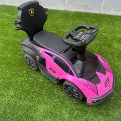Lamborghini Car 2-in-1 Push-Along Ride On Pink