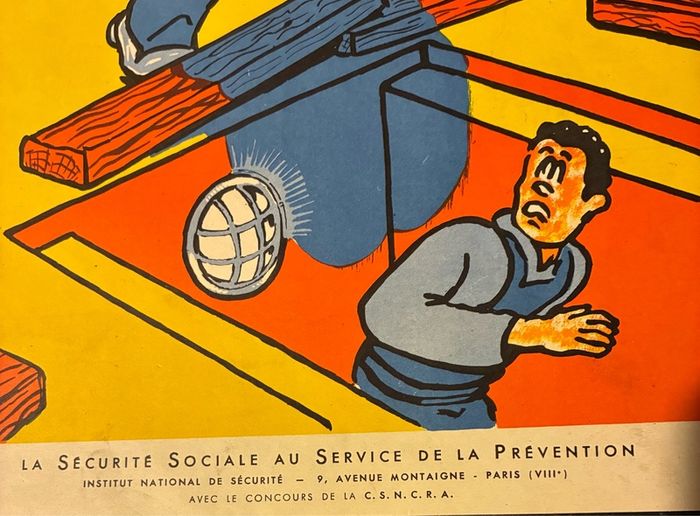 Original 1950's French Industrial Safety Poster