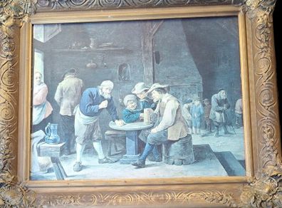 Print in antique frame