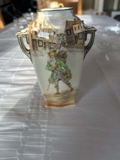 Vintage Royal Doulton "Barnaby Rudge" Twin-Handled Vase (Pattern D2973, c.