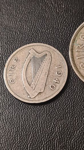 1940 Halfcrown+Shilling set, silver.