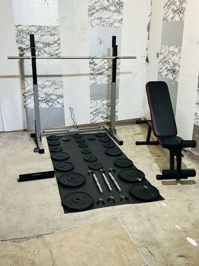 Branded: Cast Iron Weights Folding Rack Bench Bars