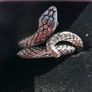 Vintage Sterling Silver Snake Serpent Ring Size O - 5g Image 3