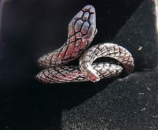 Vintage Sterling Silver Snake Serpent Ring Size O - 5g