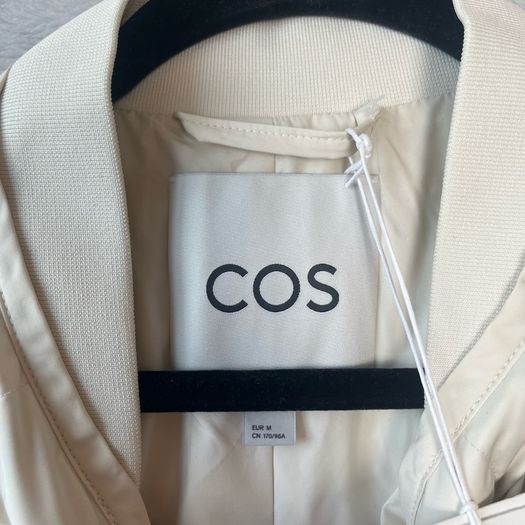 COS Quilted Recycled Down Jacket Cream Off-White Size M