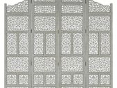 Hand carved 4-Panel Room Divider Grey 160x165 cm Solid Mango Wood