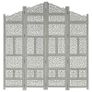 Hand carved 4-Panel Room Divider Grey 160x165 cm Solid Mango Wood Image 5