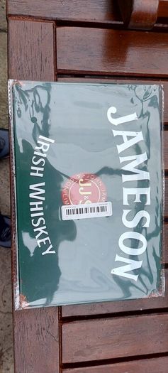Jameson irish whiskey metal advertising repo sign,,see pictures for condition,sold as seen ,buyer collects or pays postage thank you,
