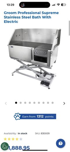 Groom Professional Supreme Stainless Steel Bath With Electric