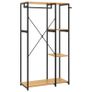 Wardrobe Black and Oak 90x40x167 cm Metal and Chipboard Image 5