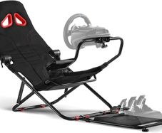 Racing Simulator Cockpit, Foldable Sim Racing Seat with Steering Wheel Stand, Racing Cockpit Chair for Logitech G29 G920 G923 GPro, Thrustmaster T248X T248 T300RS, for PS5 PS4 Xbox One PC