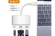 Cabletime USB Type-C Thunderbolt 3 Mini Hub 3-in-1 VGA  + USB 3.0 &amp; USB 3.1 (Type-C) Combo Adapter (Brand New/Warranty)