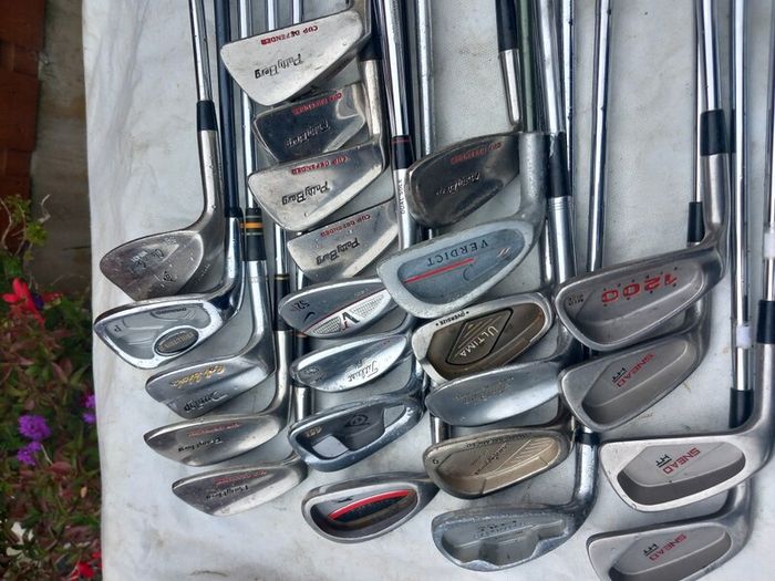 A Selection Of Golf Clubs.  All Left Handed Clubs