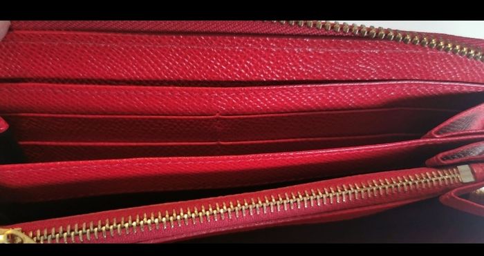 Authentic Vintage Dolce and Gabbana Leather Red wallet.