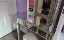 Mirrored Dressing Table and matching Stool