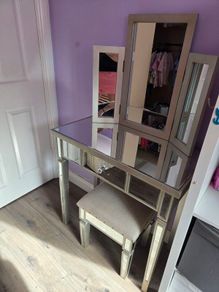 Mirrored Dressing Table and matching Stool