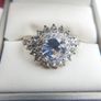 Vintage 925 Sterling Silver Flower Cz Cluster Ring size U - 5,4g Image 2