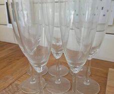 Eight champagne flutes