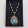 925 vintage sterling silver necklace and 800 silver turquoise pendant Image 10