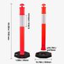 6 Pack Traffic Delineator Posts 1140 mm Traffic Safety Cones with Weighted Base and Reflective Strips, Heavy Duty Delineator Posts for Construction Site, Parking Lot Image 6