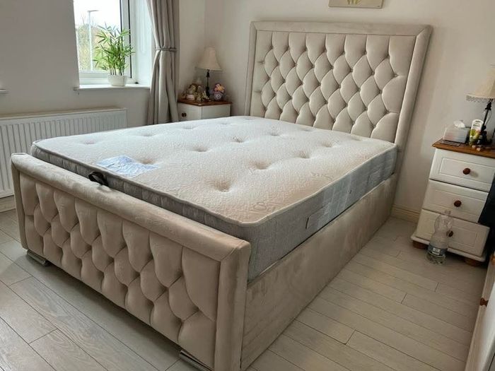 Double & King Size Bed Frame With Mattress Opt