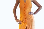 Lynn Adler Paris linen halter dress