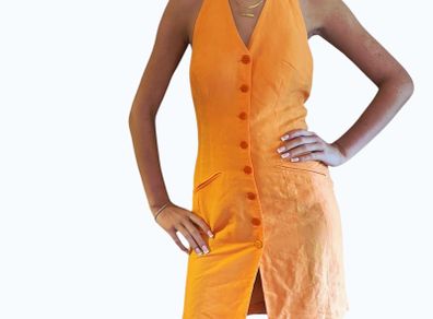 Lynn Adler Paris linen halter dress