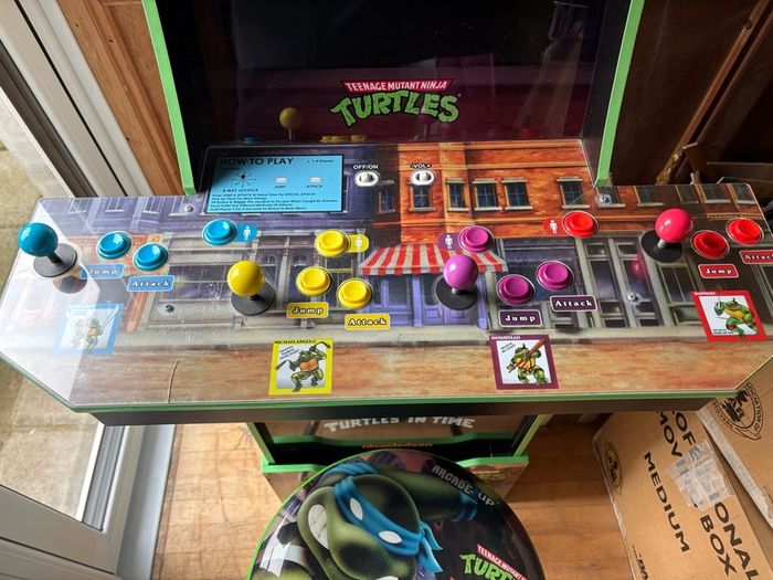 Arcade1Up Teenage Mutant Ninja Turtles 4 Player Arcade + Riser & Stool
