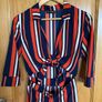 Pretty Little Thing Navy, Red and Cream Striped Jumpsuit Image 2