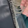 Ladies Black Faux Leather Mini Skirt with Sparkling Rhinestone Fringe Trim from River Island Image 6