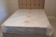 Double bed in mink color
