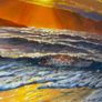 Original Oil Painting, Seascape Wall Art, Sunset Sea Large Art, Ocean Large Wall Art 60/80 Cm Image 3