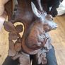 antique carved stag shelf Image 9