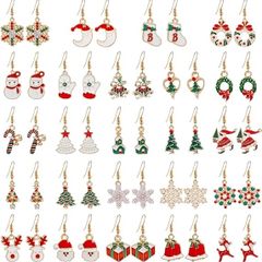 24 Pairs Christmas Earrings for Women, EBANKU Christmas Theme Drop Dangle Earrings Sets Christmas Drop Dangle Earrings Xmas Jewelry Earrings Set for Women Girls