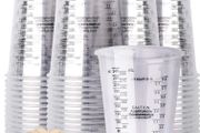 Epoxy Resin Mixing Cups, 50pcs 240ml/8oz Disposable Measuring Cups with 50pcs Wooden Stirring Sticks, Plastic Measuring Cups for Liquids, Mixing Resin, Paint, Pigment, Cooking (FREE POSTAGE)