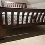 Wooden bed frame with slatted headboard and footboard Image 4