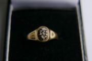 Vintage 14K White Yellow Gold  Diamond Wedding Engagement  Ring size P1/2 - 3,6g