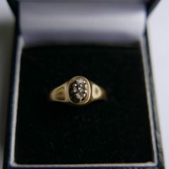 Vintage 14K White Yellow Gold  Diamond Wedding Engagement  Ring size P1/2 - 3,6g