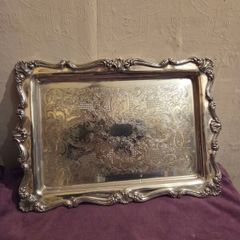 Vintage Etched Silver EPOB tray