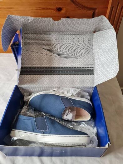 Birkingstock barrie slip ons Size 5 eu 38 blue canvas brand new boxed
