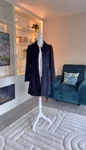 Ladies Black Peplum Coat from H&M Size: UK 12 / EU 40